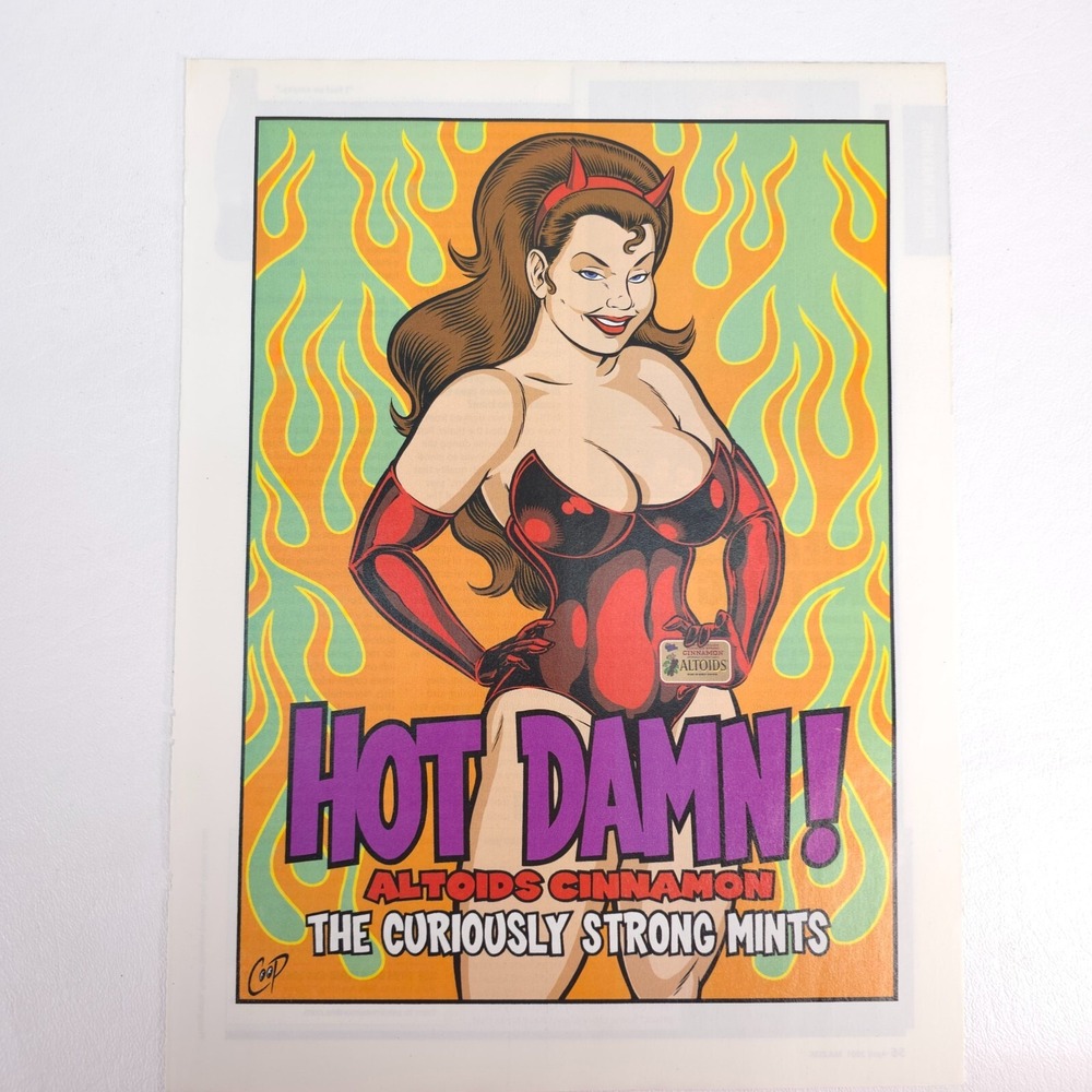 VTG Altoids Cinnamon Promotional Advertising Poster Print Ad 2001 Maxim 8.5"x11"